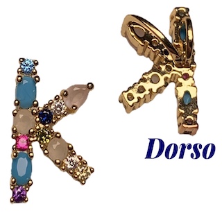 DIJE LETRA K MULTICOLOR DORADO