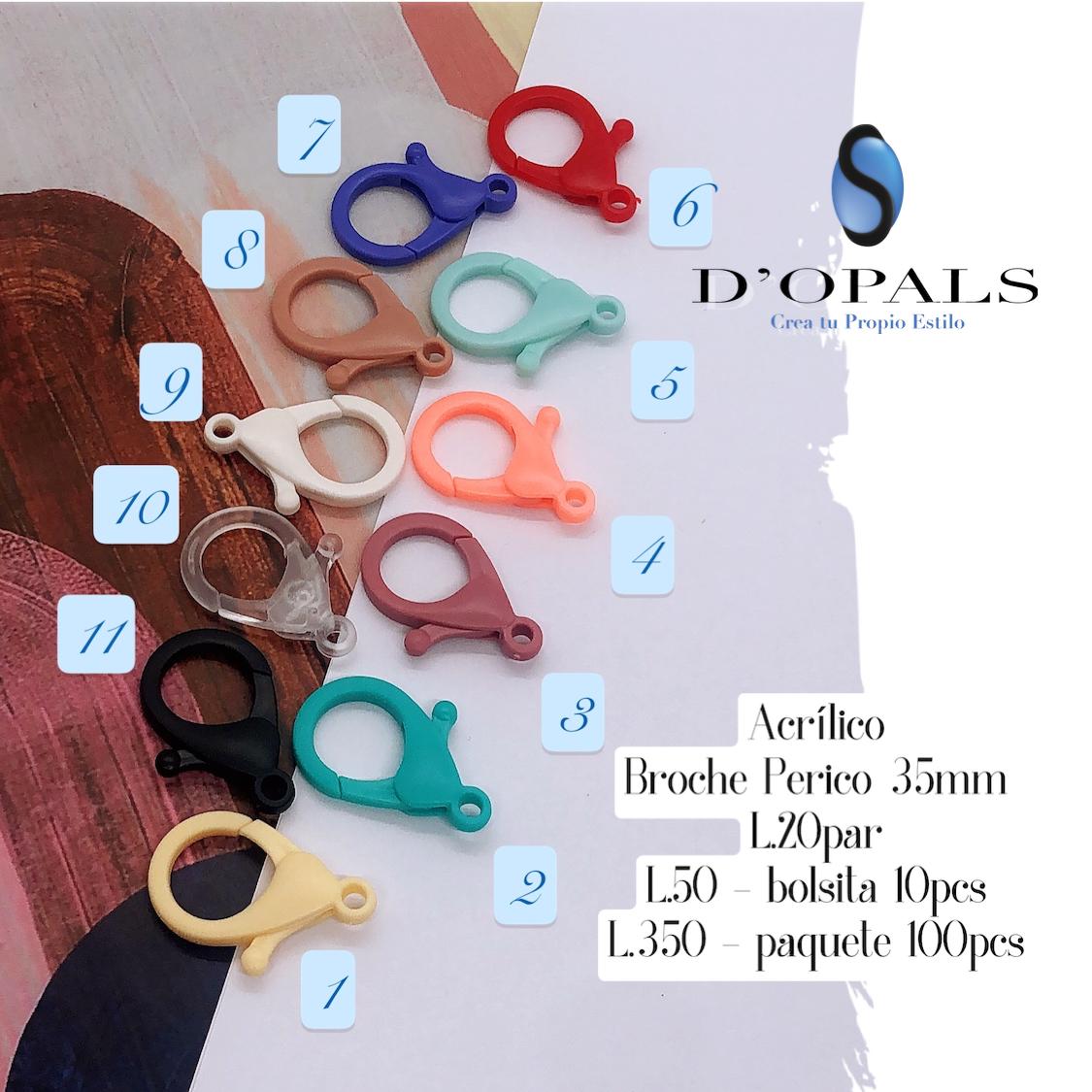 BROCHE ACRILICO 10PCS 35MM