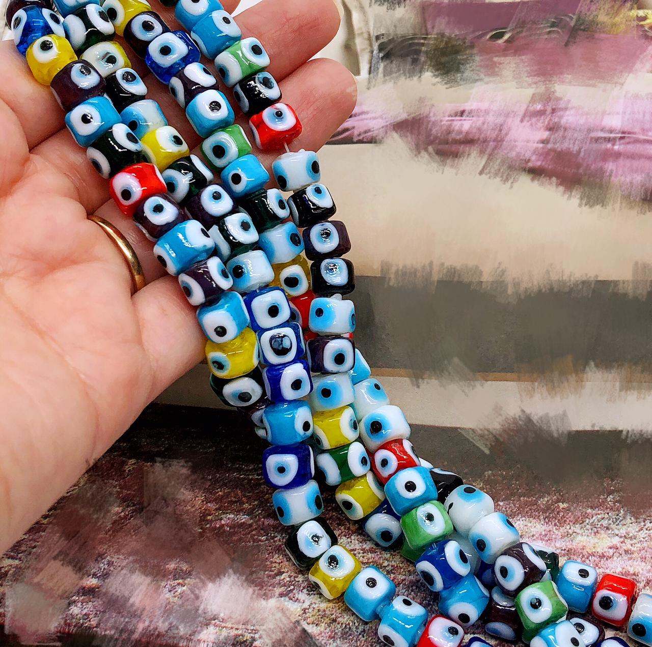 MURANO OJO TURCO 7X9MM 37PCS APROX.