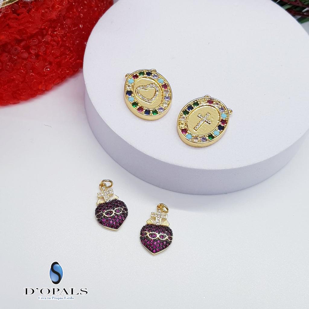 DIJE ESCAPULARIO CRUZ MICROCIRCONIA 23X19MM