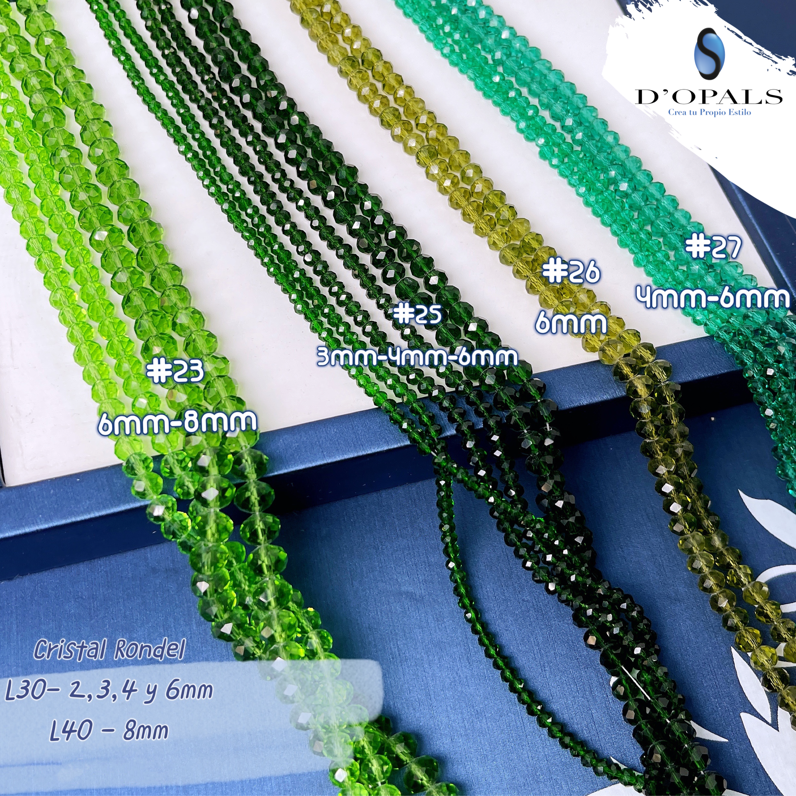 CRISTAL RONDEL VERDE BOTELLA 4MM