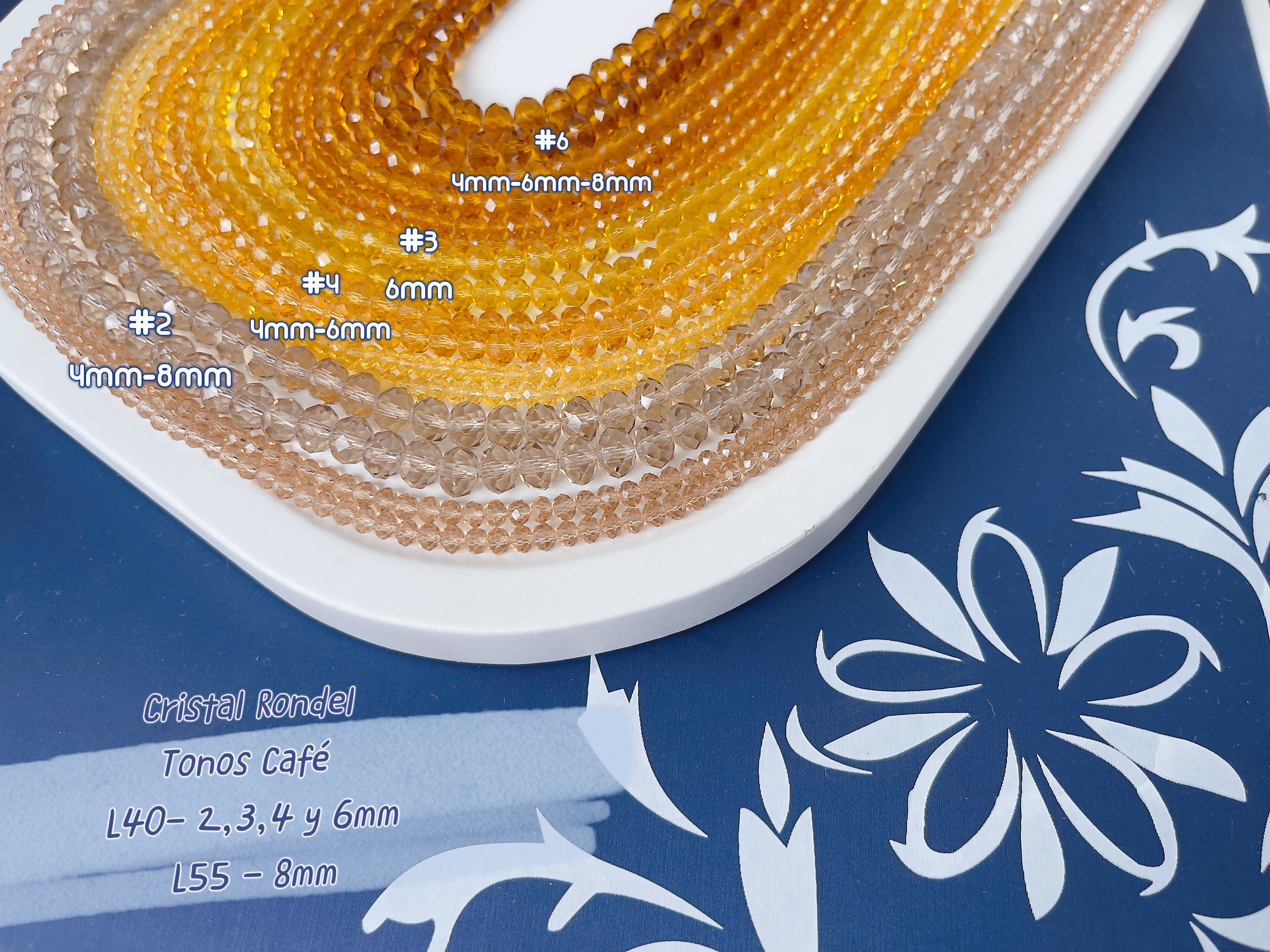 CRISTAL RONDEL MARRON CARAMEL 4MM