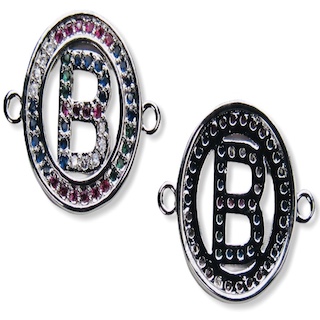 DIJE LETRA B MULTICOLOR 12MM