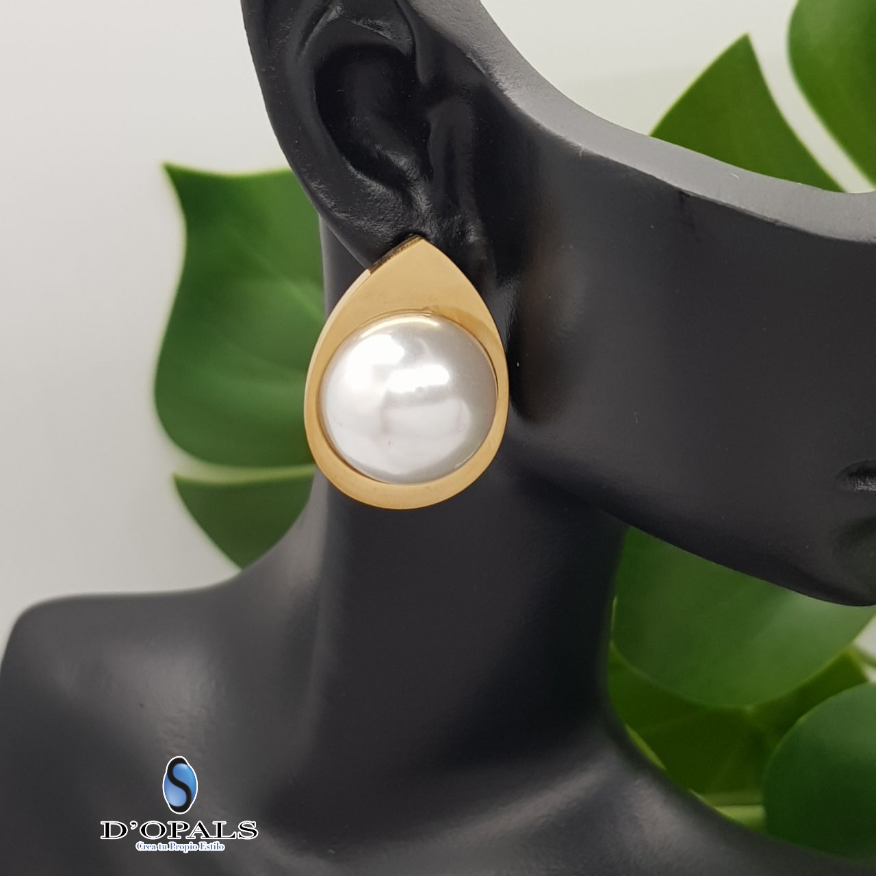 PATENTES DE ACERO CON PERLA