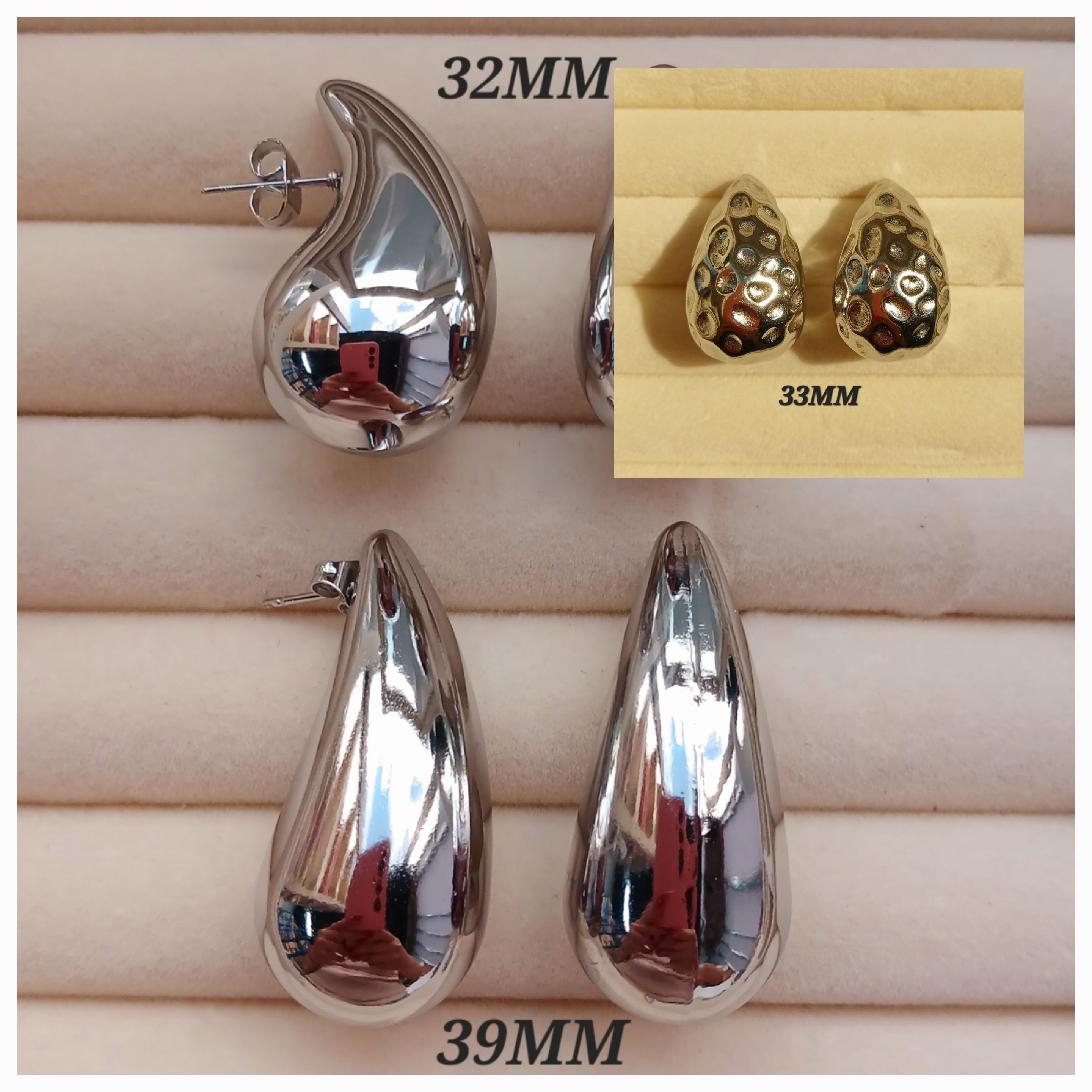 ARETE GOTA ACERO PLATEADO