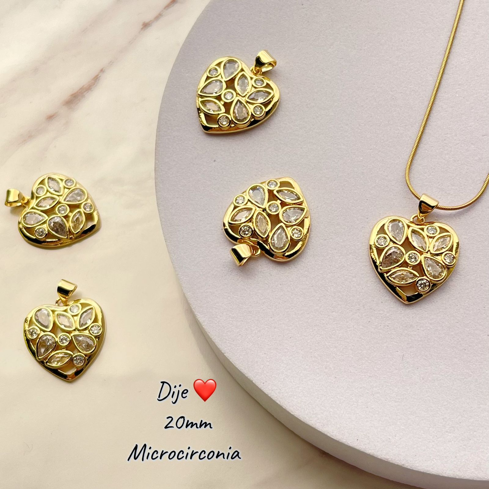 DIJE DE CORAZON MICROCIRCONIA