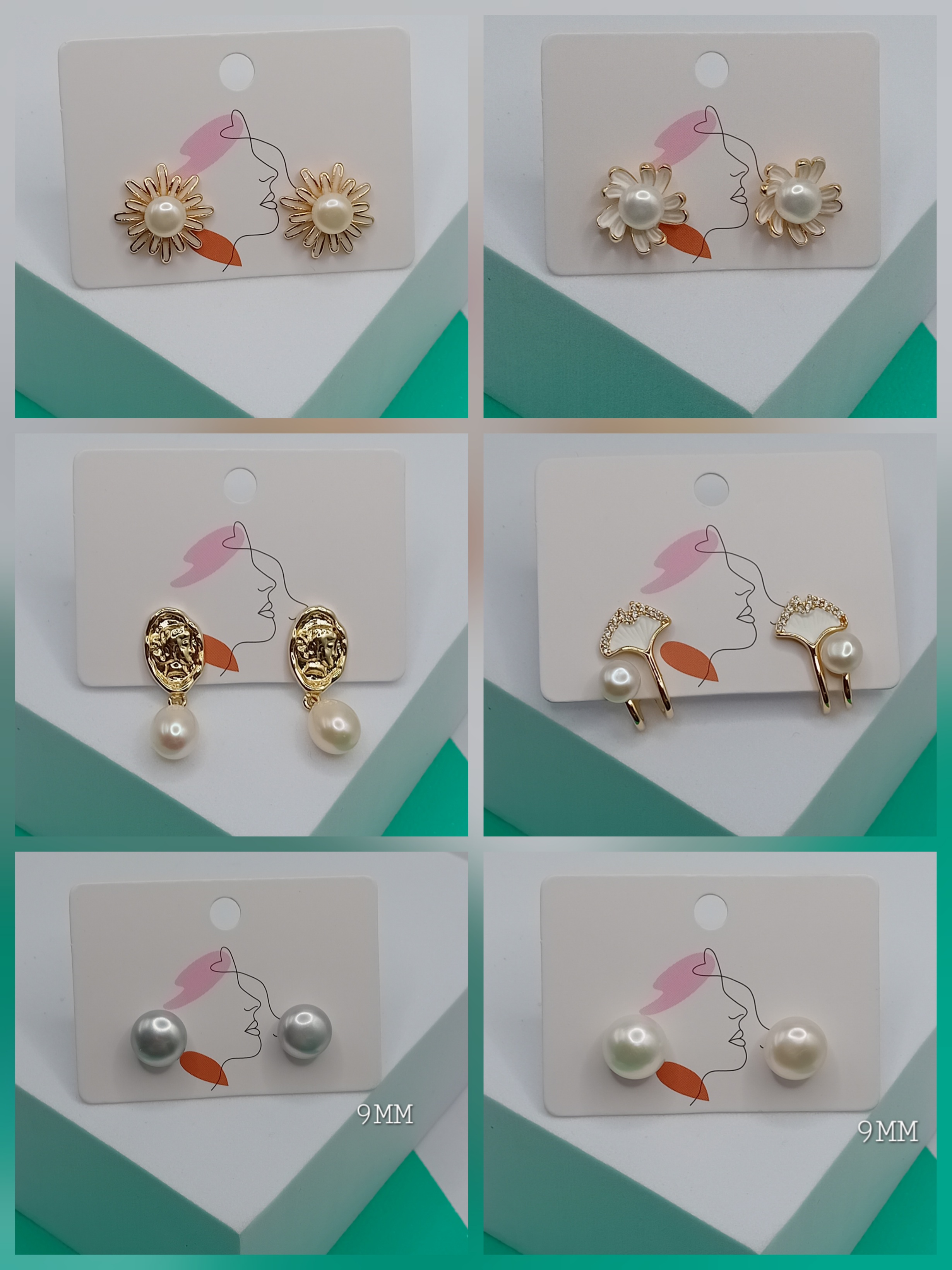 ARETES CON PERLA DE RIO DE MICROCIRCONIA