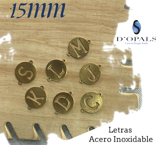 DIJE LETRA G PULSERA 15MM