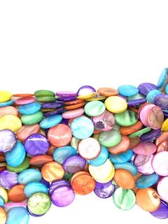 CONCHA NACAR MULTICOLOR MONEDA 20MM