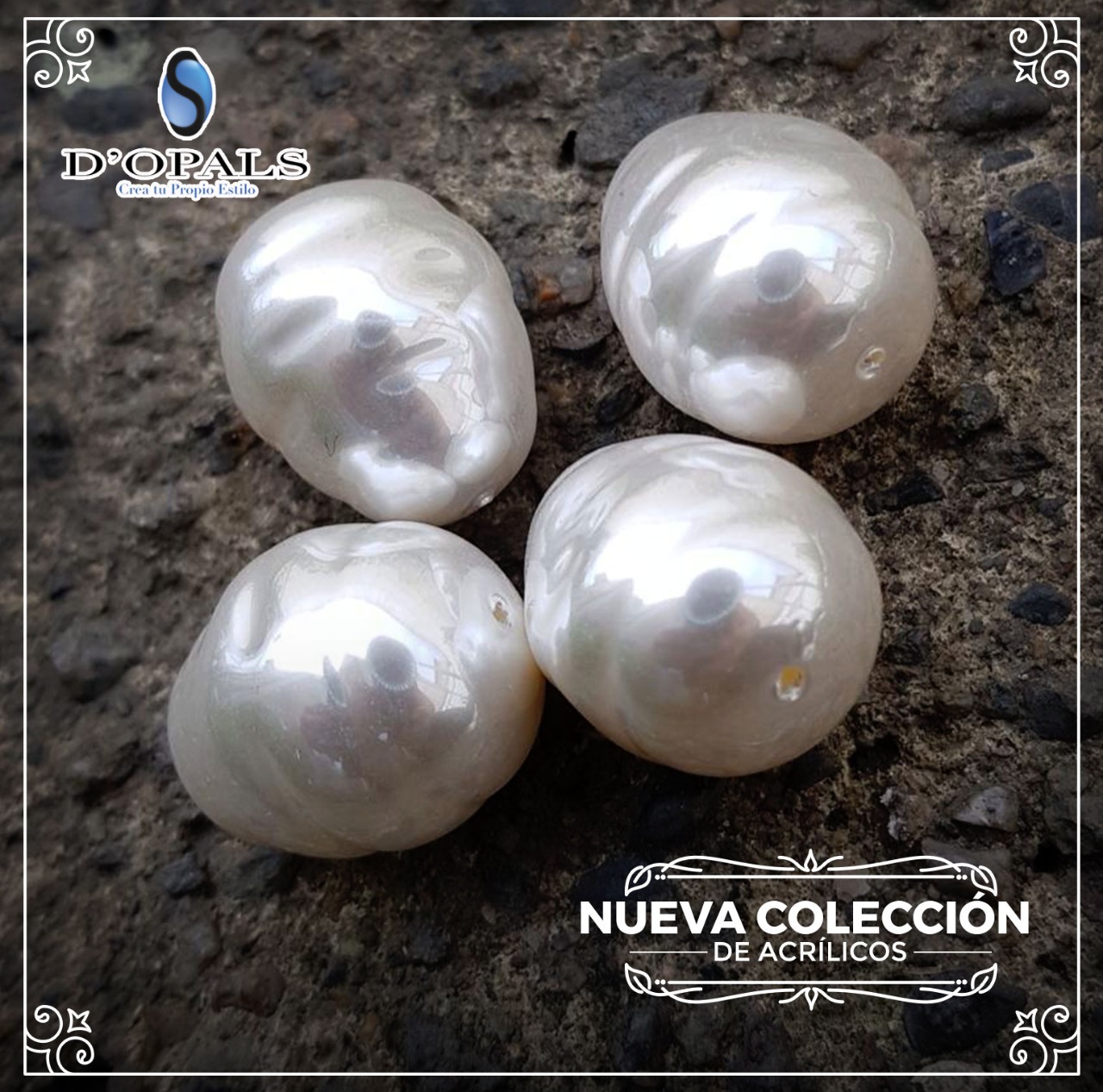 PERLA ACRILICA IMITACION BARROCA