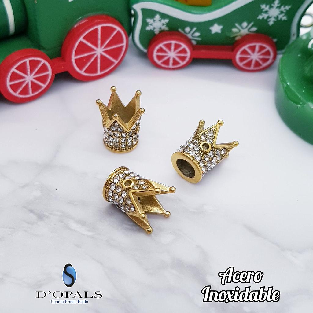 DIJE CORONA DORADA DE ACERO