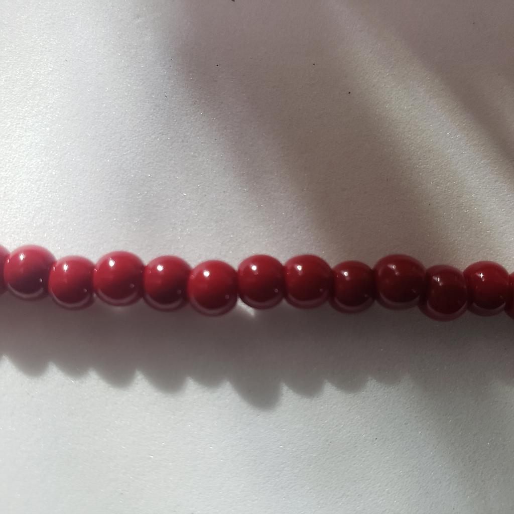 RISTRA PERLA ACRILICA ROJA 4MM