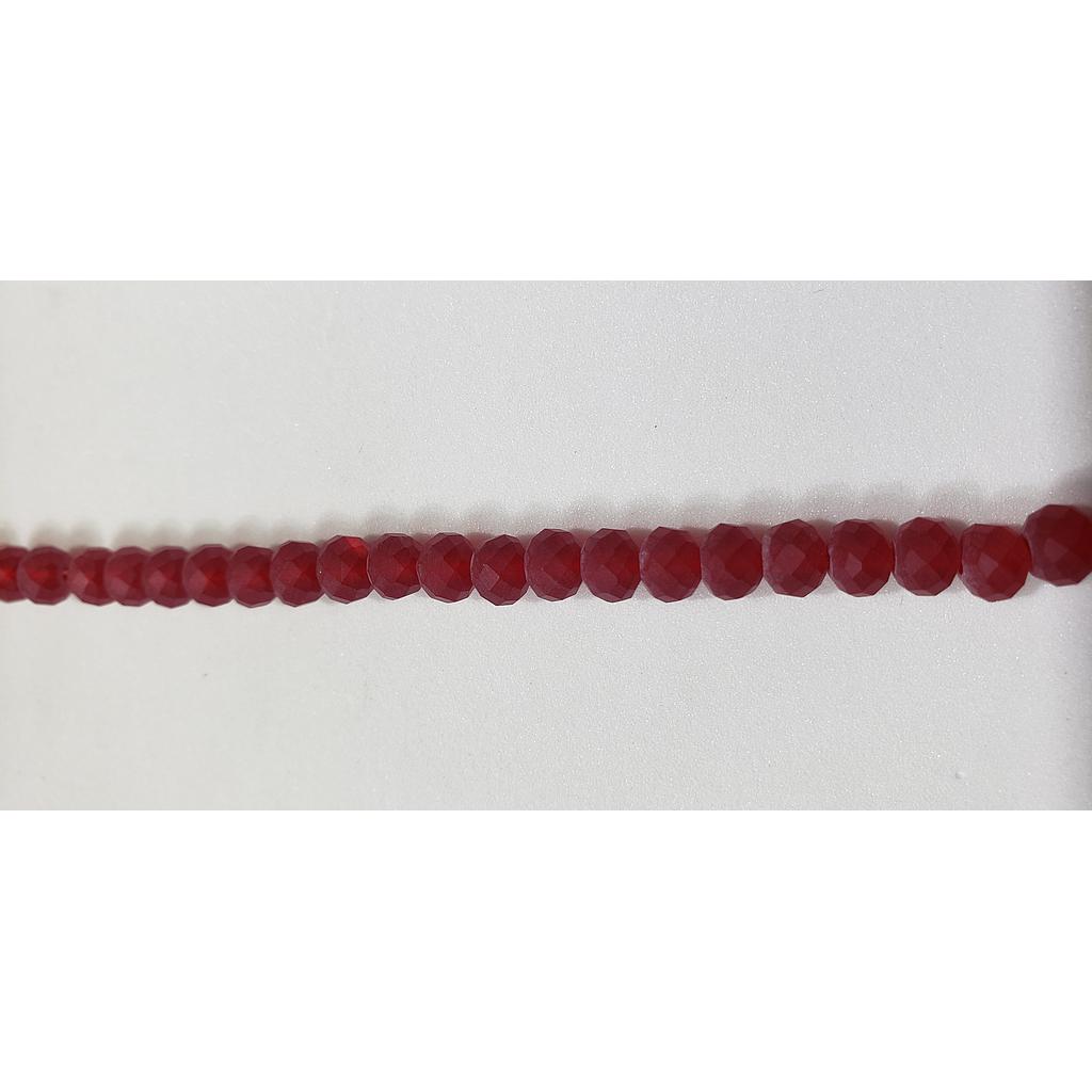 CRISTAL RONDEL MATE ROJO GRANATE 6MM