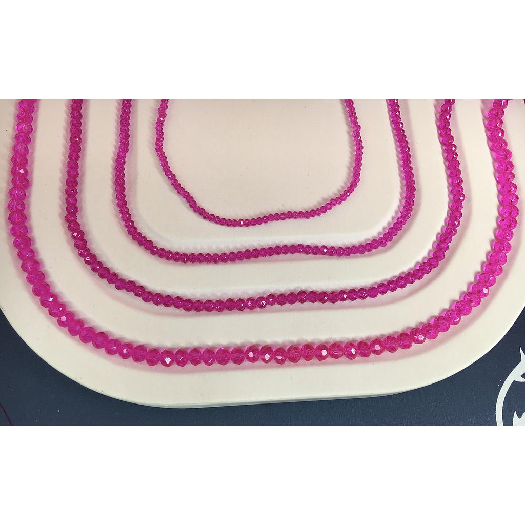 CRISTAL RONDEL ROSADO FUCSIA 4MM