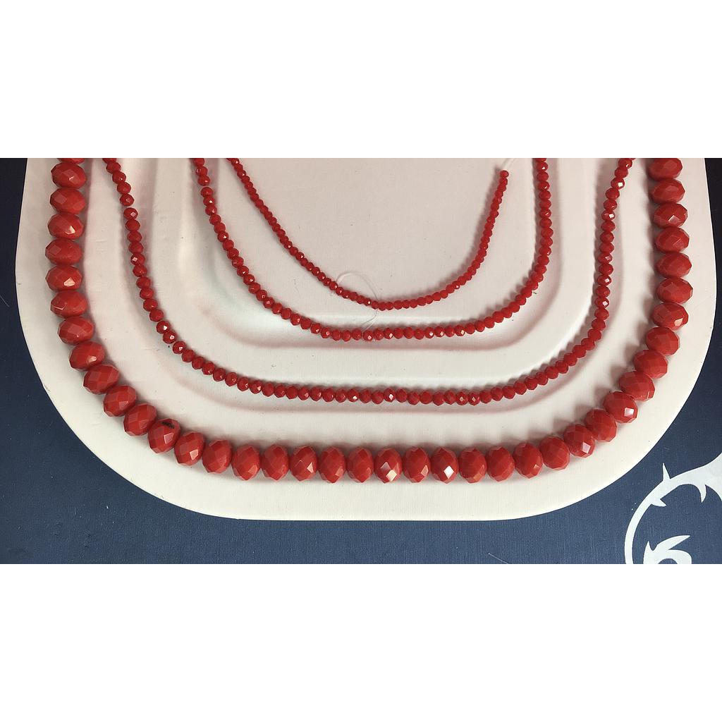 CRISTAL RONDEL MATE ROJO CEREZA 2MM