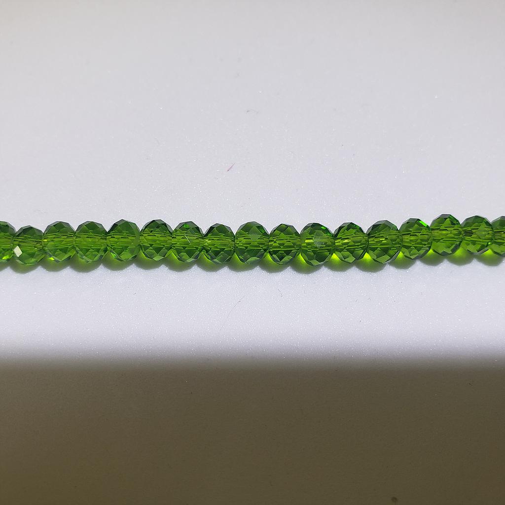 CRISTAL RONDEL VERDE OLIVO 6MM