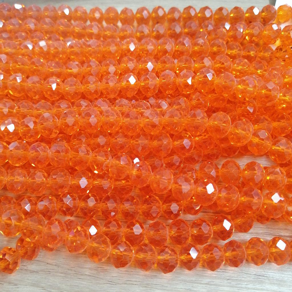 CRISTAL RONDEL NARANJA TIGRE 8MM