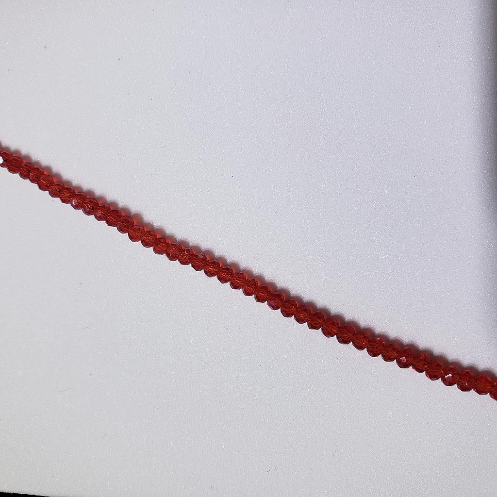 CRISTAL RONDEL  ROJO MANZANA 3MM