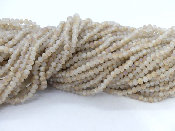 CRISTAL RONDEL MATE BEIGE HUESO AB 4MM
