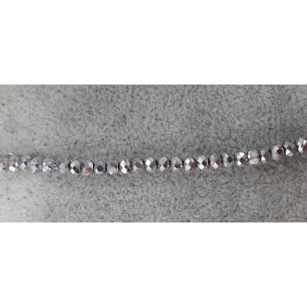 CRISTAL RONDEL PLATEADO METALICO 4MM