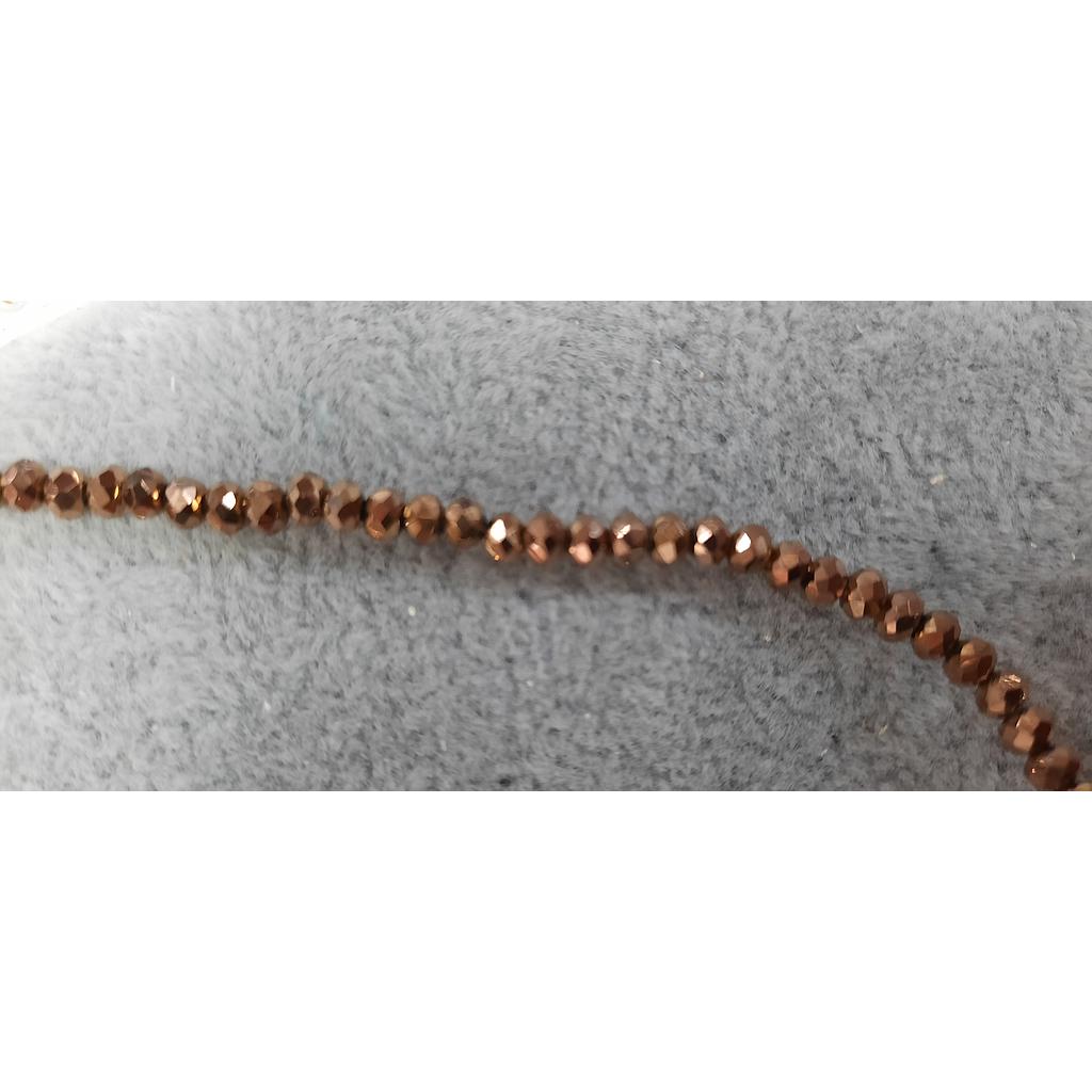 CRISTAL RONDEL BRONCE METALICO 3MM