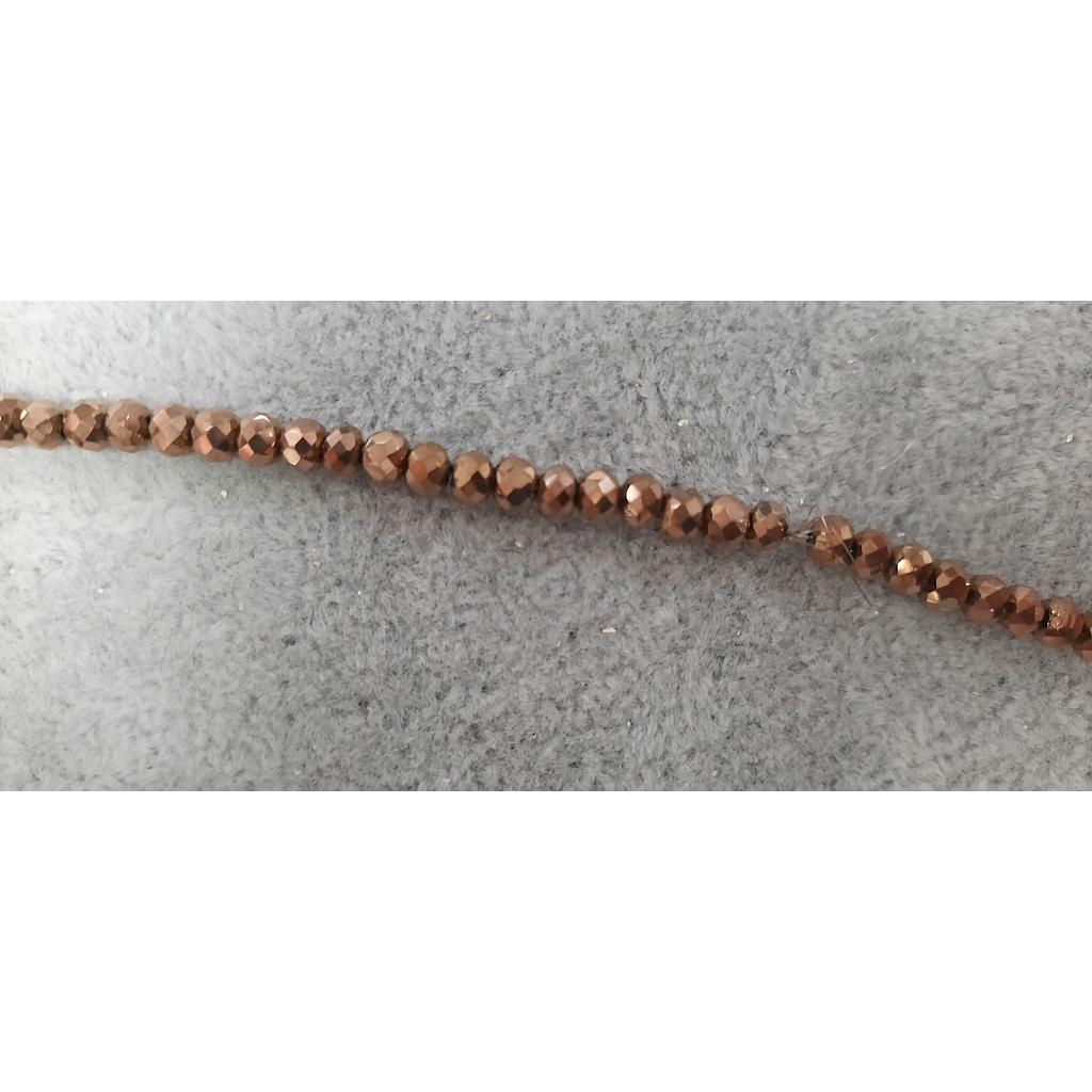 CRISTAL RONDEL BRONCE METALICO 4MM