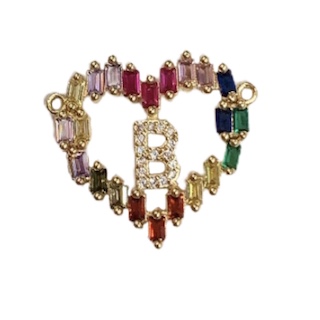 DIJE LETRA B MULTICOLOR 23MM