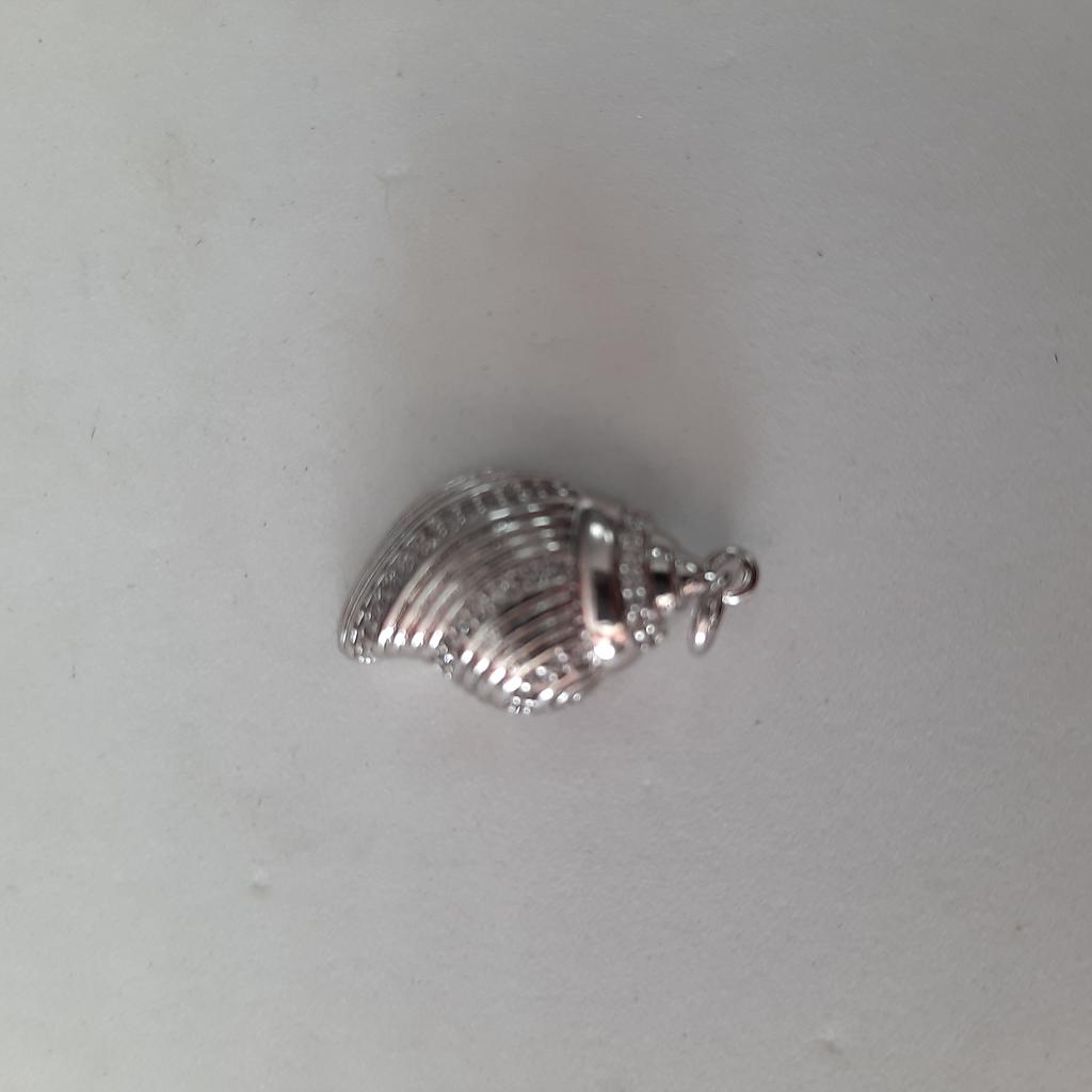 DIJE CARACOL MICROCIRCON PLATEADO