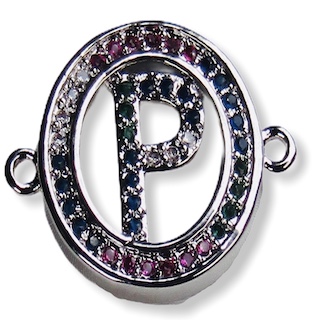 DIJE LETRA P MULTICOLOR 12MM