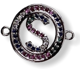 DIJE LETRA S MULTICOLOR 12MM