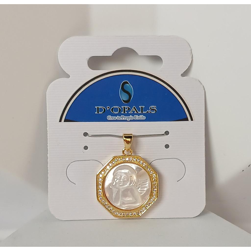 DIJE DE ANGEL MICROCIRCONIA Y CONCHA NACAR 20MM