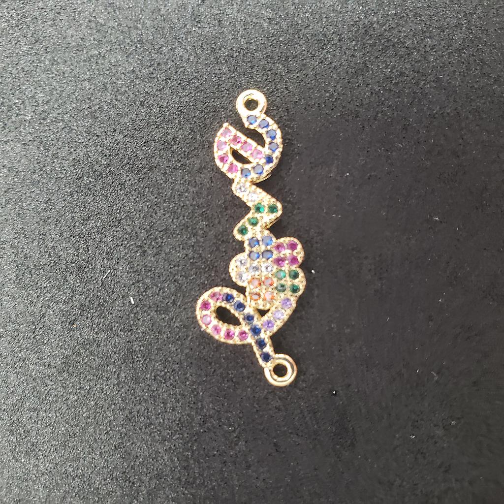 DIJE MICROCIRCON DORADO LOVE