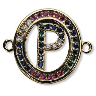 DIJE LETRA P MULTICOLOR 12MM