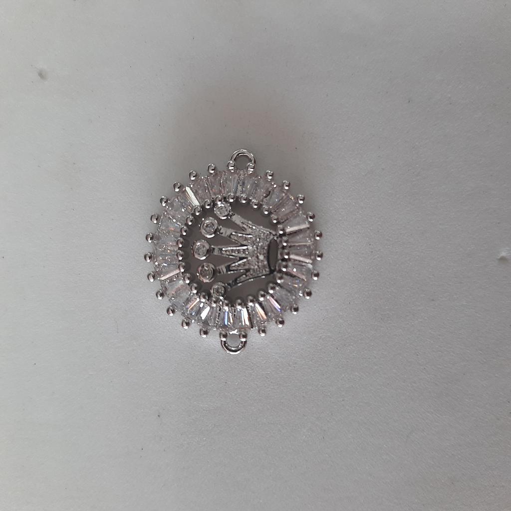 SEPARADOR CORONA MICROCIRCON PLATEADO