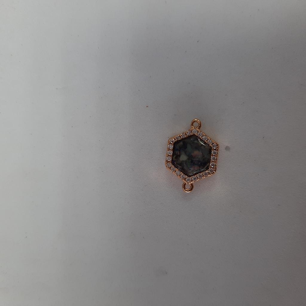 SEPARADOR EXAGONO MICROCIRCON DORADO