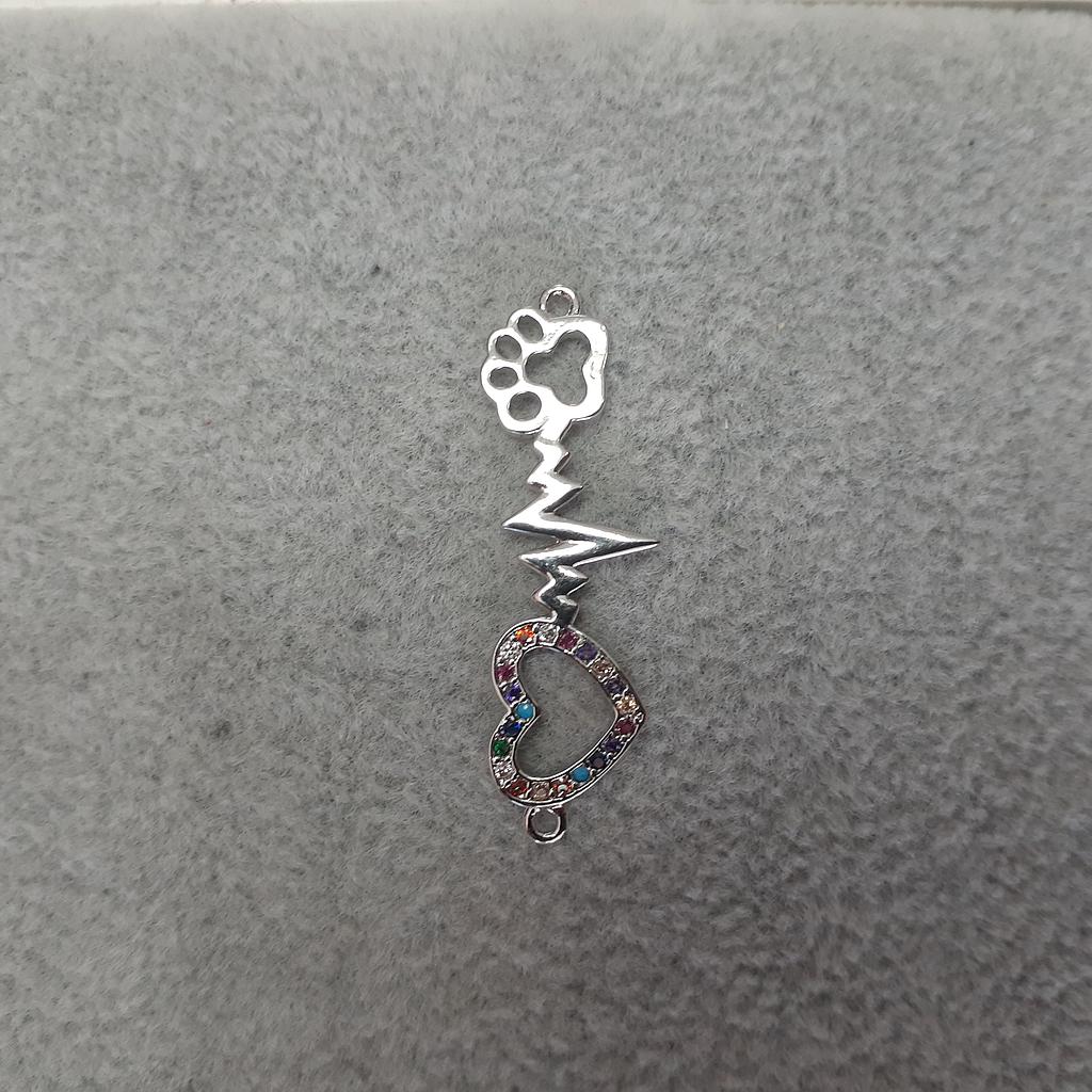 SEPARADORES CORAZON PATITA MICROCIRCON PLATEADO 