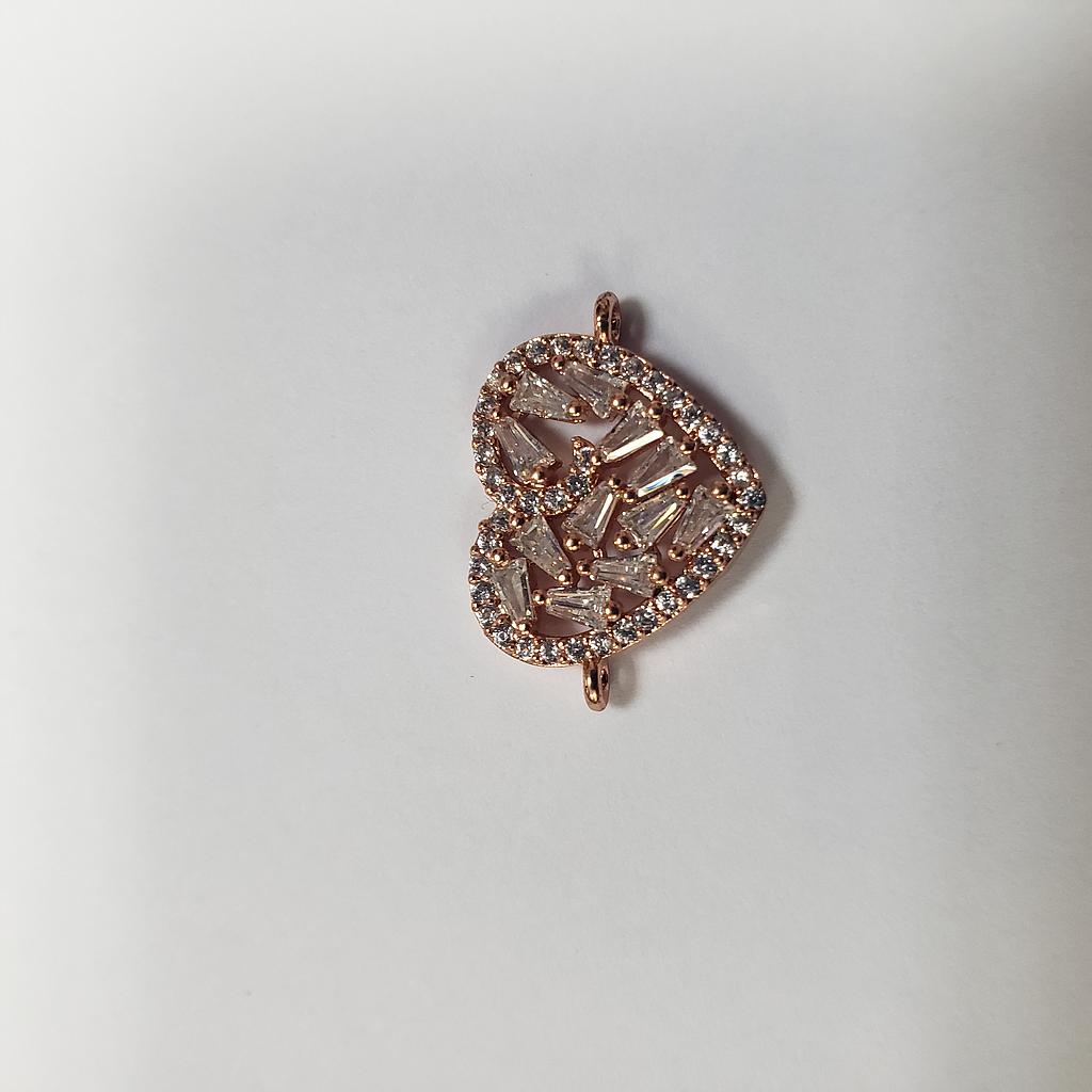 DIJE MICROCIRCON CORAZON  ROSADO