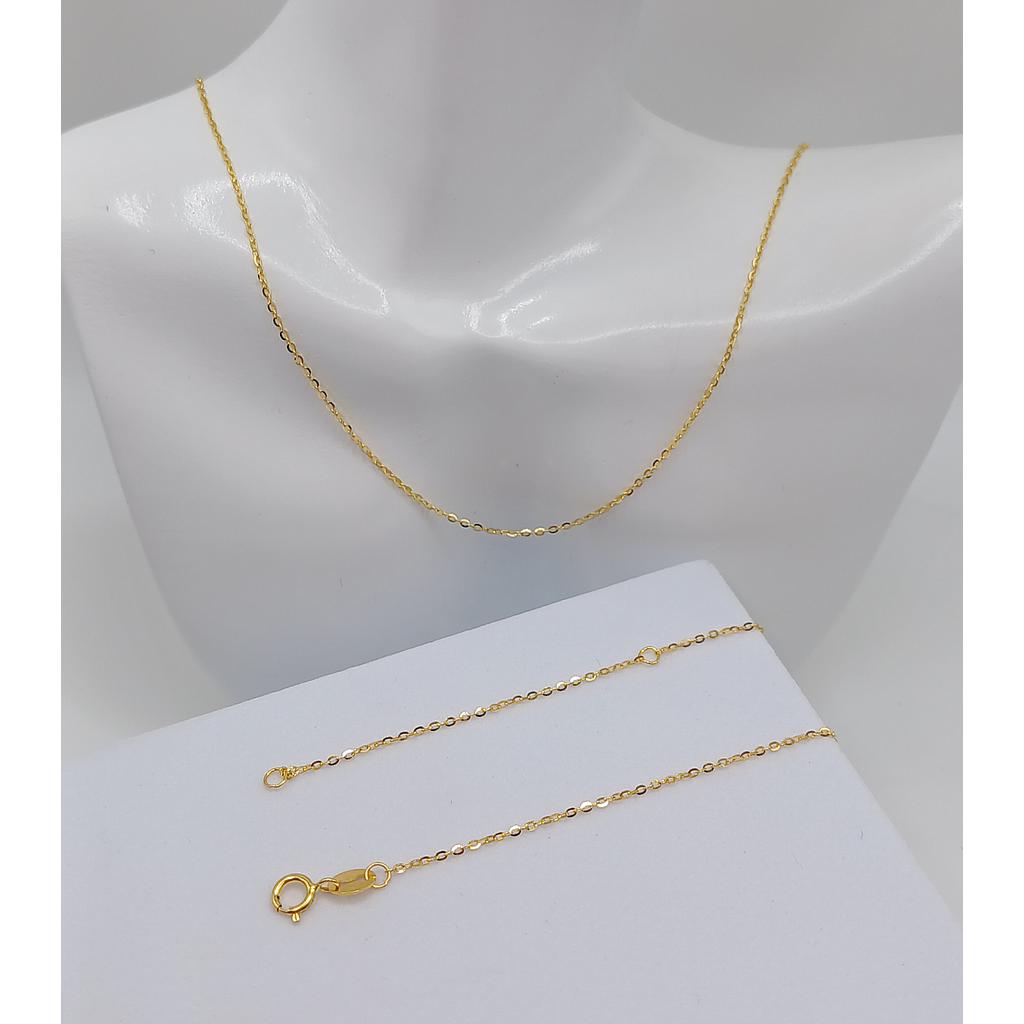 CADENA TERMINADA DE PLATA 925 CON BAÑO 18PULG