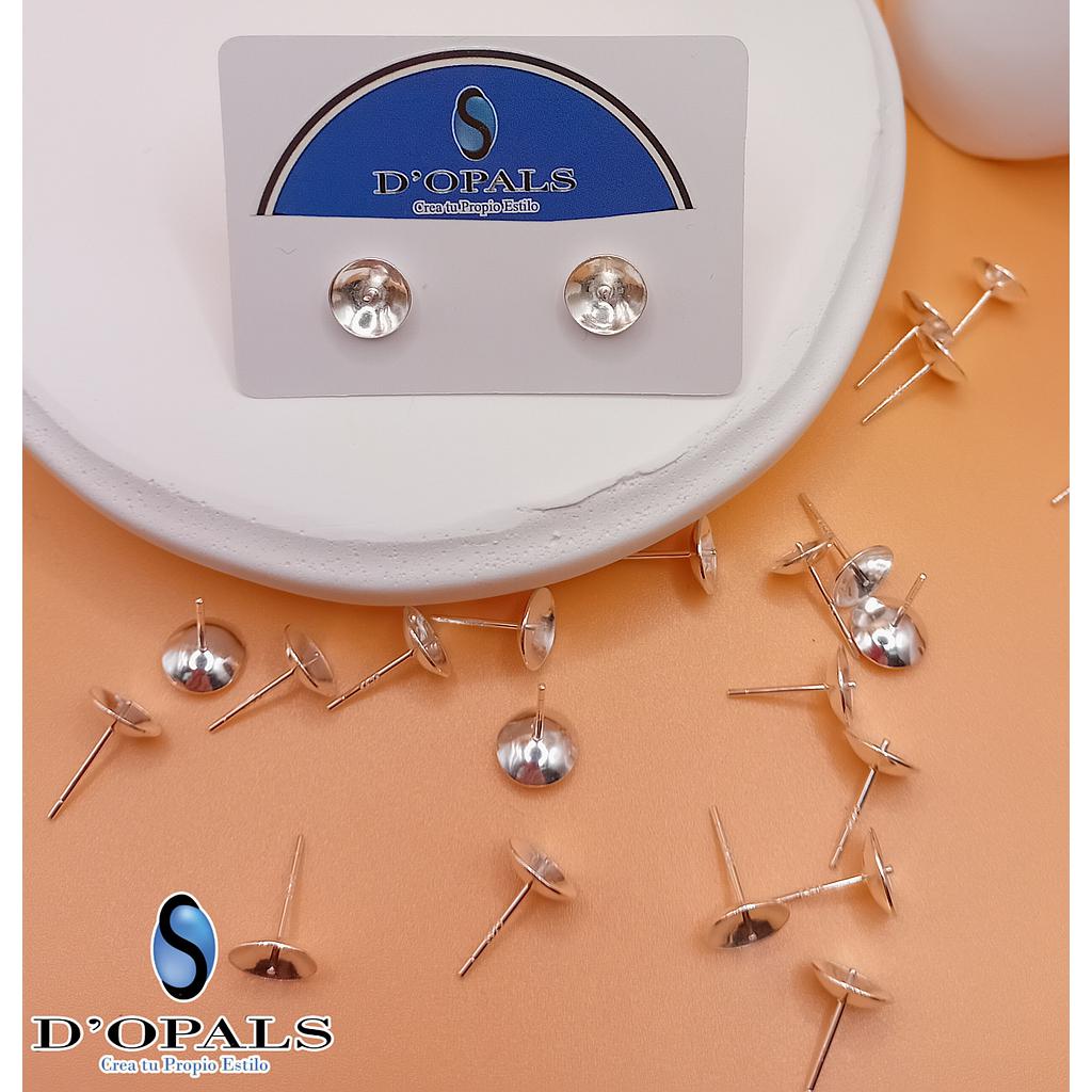 PATENTE CONCAVA DE PLATA 925 CON PIN 8MM