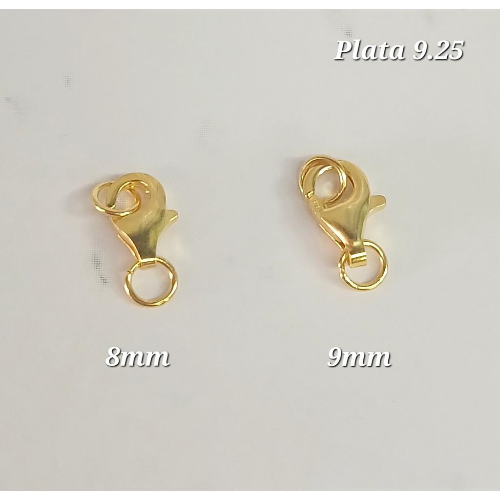 BROCHE PERICO DE PLATA CON BAÑO 8MM