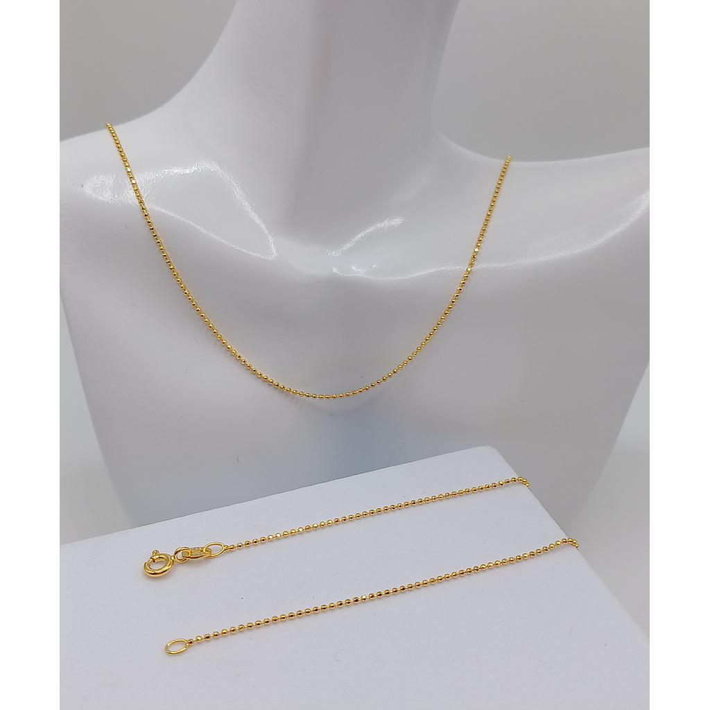 CADENA TERMINADA DE PLATA 925 CON BAÑO 16PULG