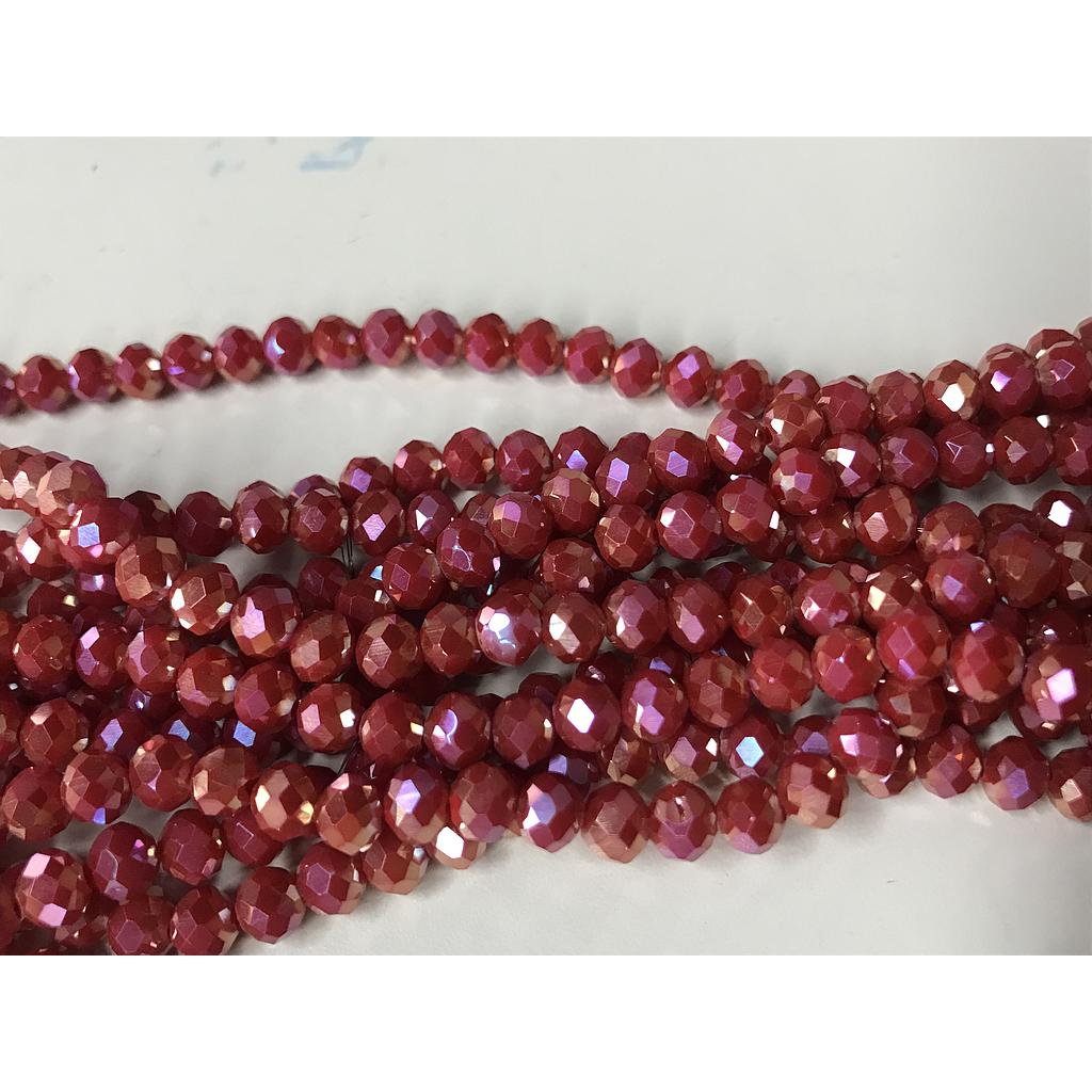 CRISTAL RONDEL ROJO TORNASOL 6MM