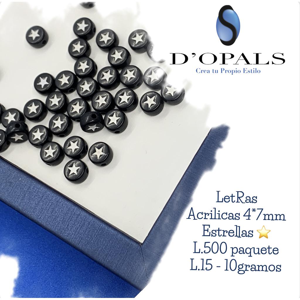 SEPARADOR ACRILICO ESTRELLA NEGRO 4X7MM BOLSA 10 GR.
