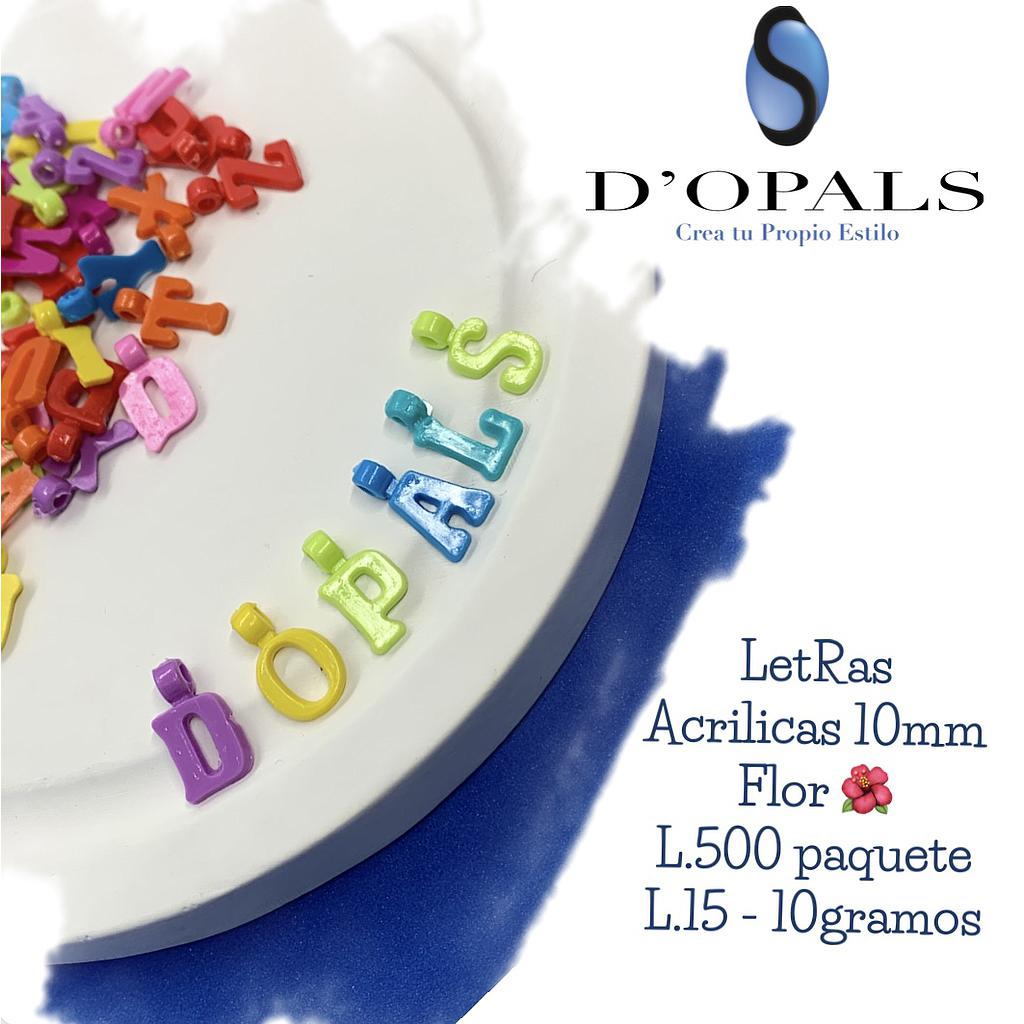 SEPARADOR ACRILICO LETRAS MULTICOLOR 10MM BOLSA 8GR.