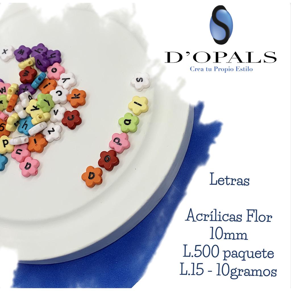 SEPARADOR ACRILICO LETRAS 10MM BOLSA 10GR.