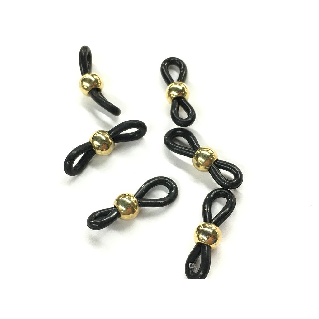 PORTA LENTES NEGRO CON DORADO