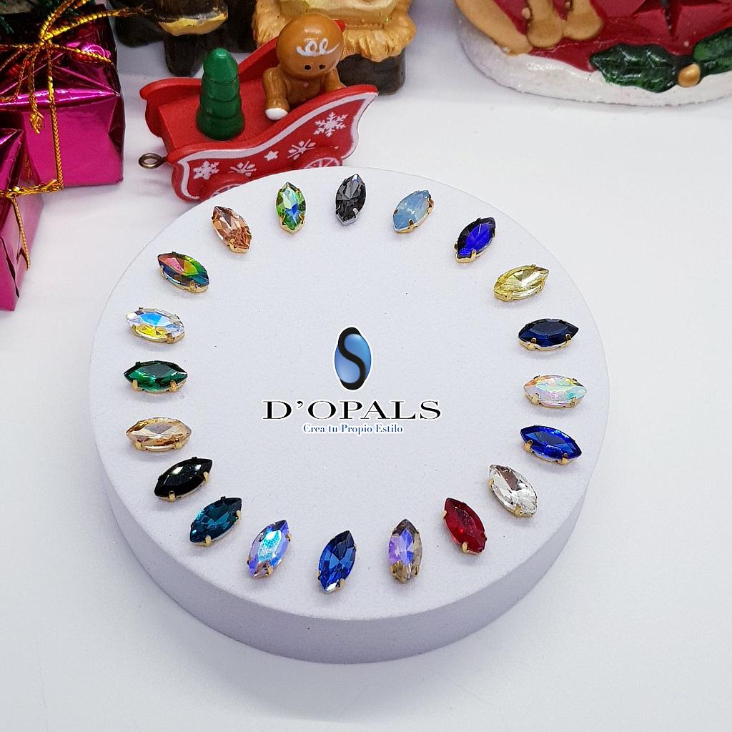 CRISTAL ENGARZADO LAGRIMA PEQUEÑA 6X12MM LIQUIDACION