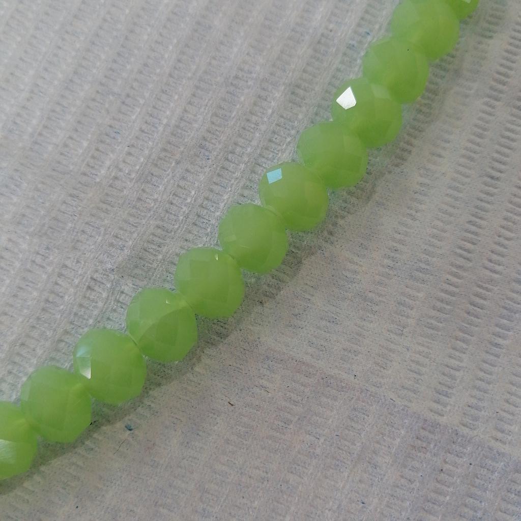 CRISTAL RONDEL MATE VERDE PISTACHO 10MM