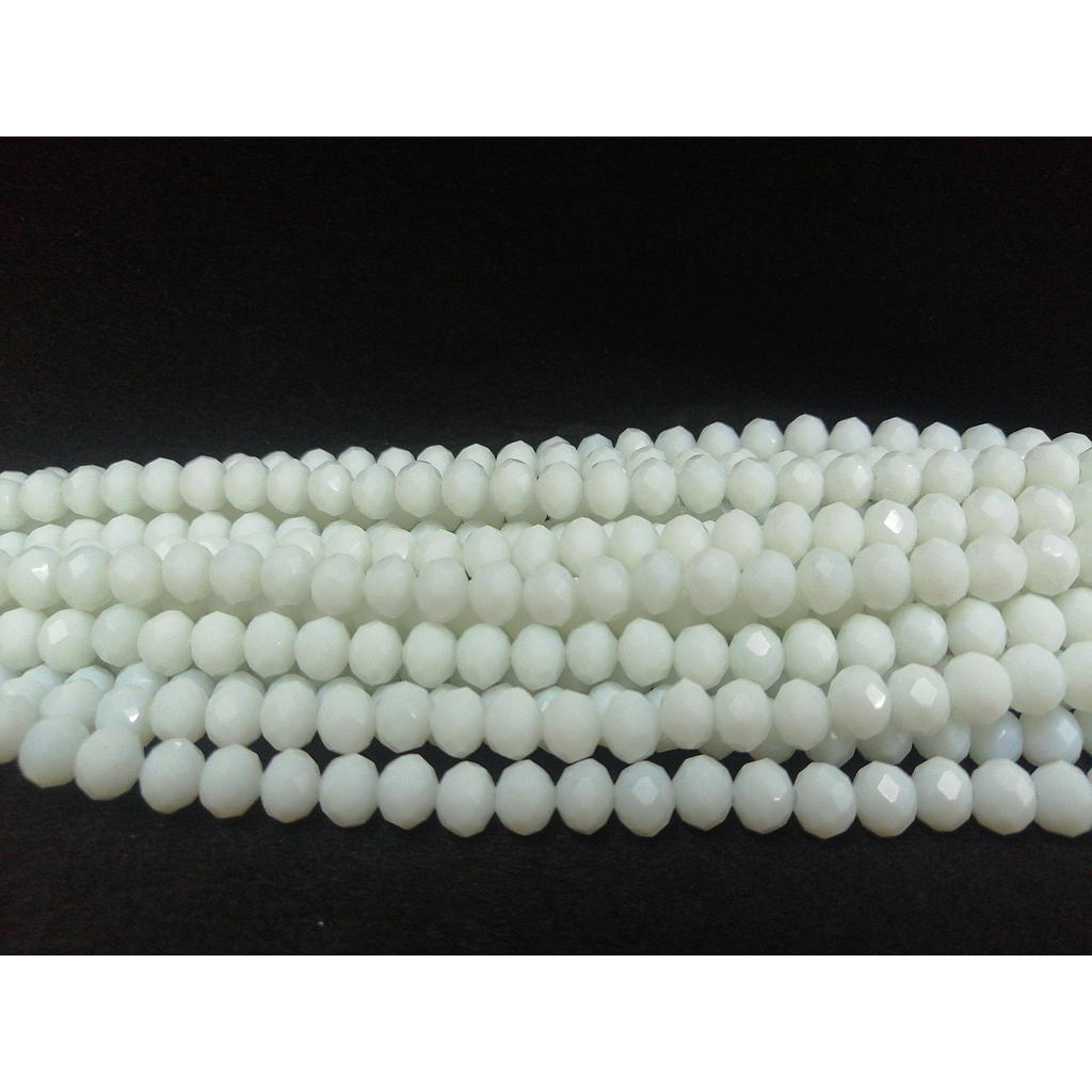 CRISTAL RONDEL MATE BLANCO NIEVE 8MM
