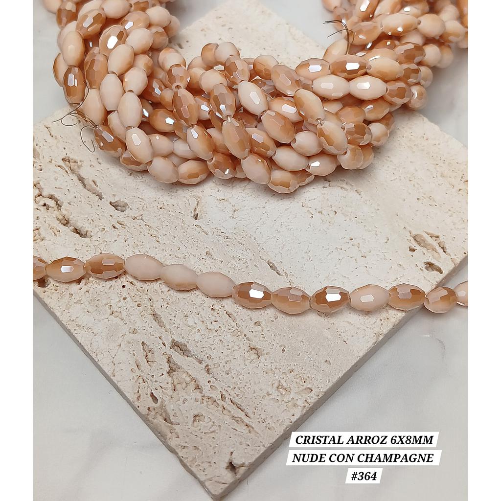 CRISTAL ARROZ NUDE CON CHAMPAGNE 6X8MM